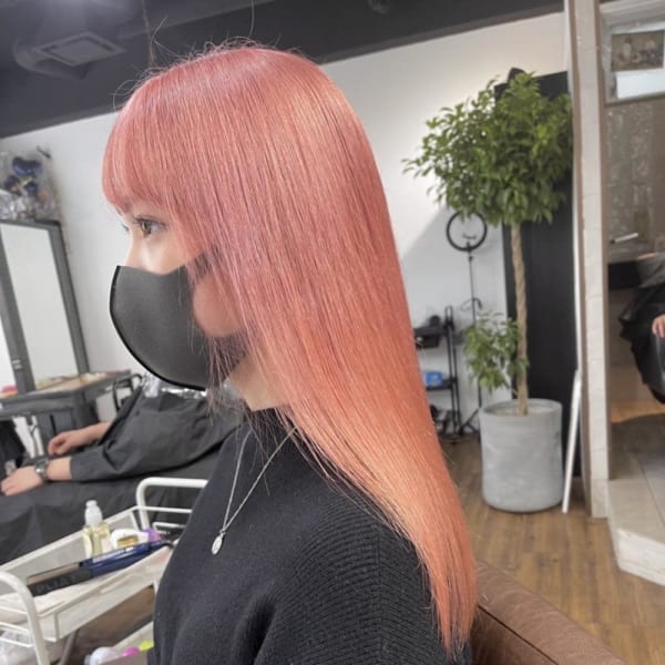 ピンク ショコラアッシュ ヘルシースタイル ふんわりカール