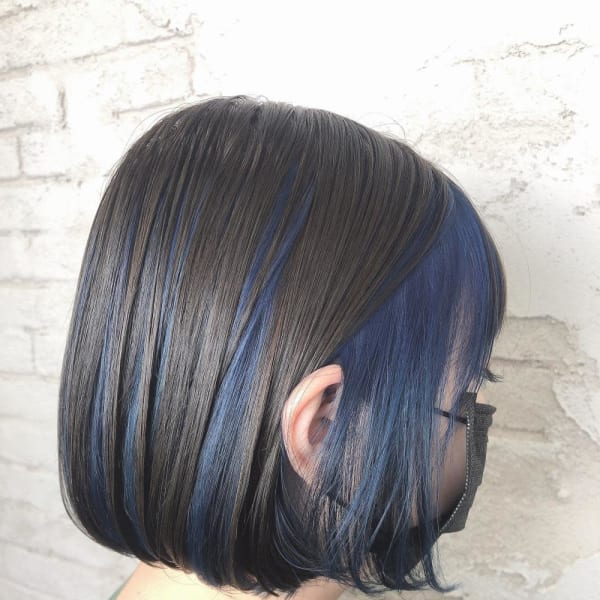 インナーカラー/ブルーカラー/ブルーブラック/池袋