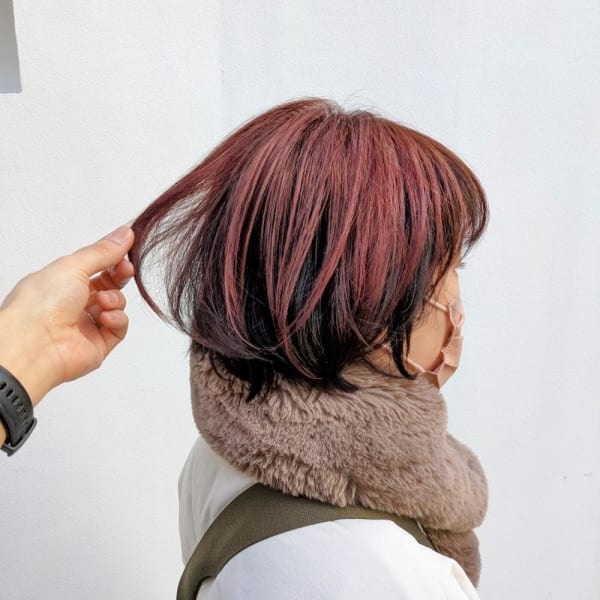 脱白髪染めアンブレラカラー♪ピンク【AVENIR我孫子】