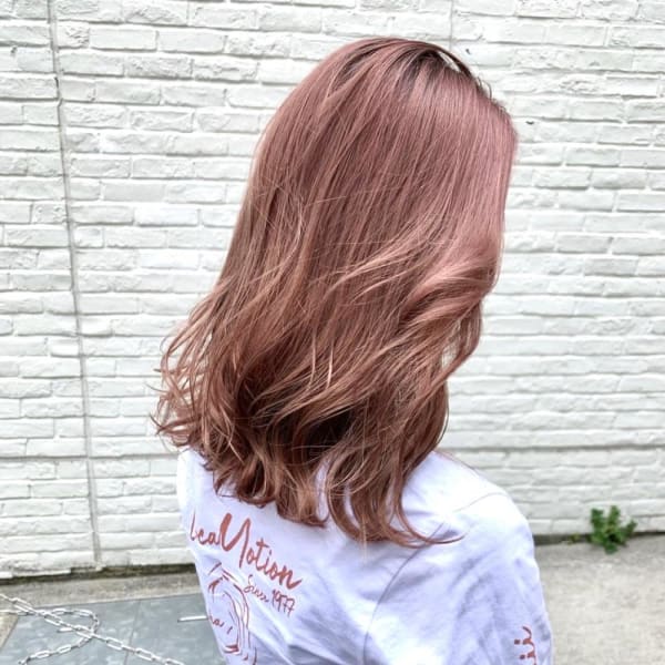 ピンク ショコラアッシュ ヘルシースタイル ふんわりカール