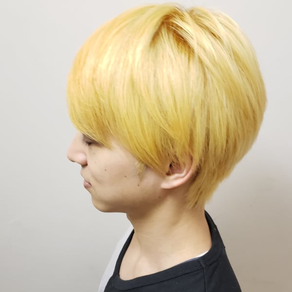 メンズショートヘアブリーチ1回