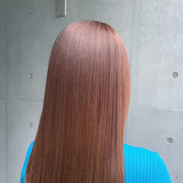 【髪質改善】美髪ロング×ピンクベージュ