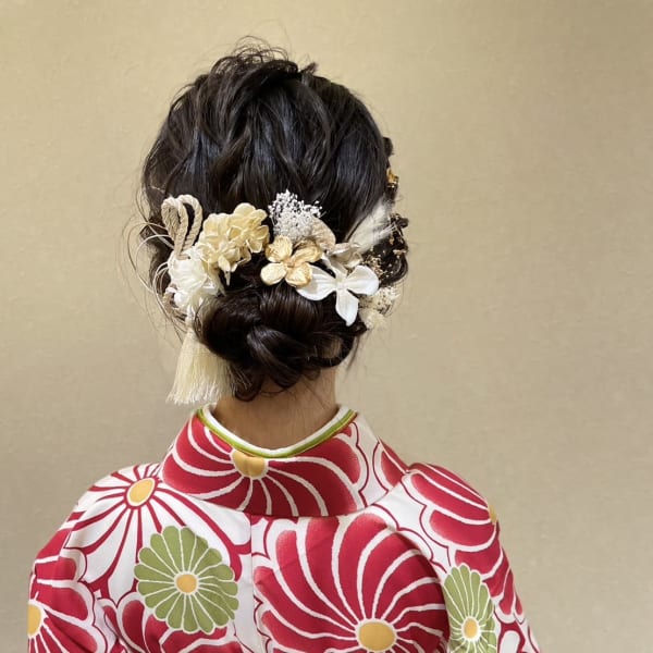 編み込みヘアセット