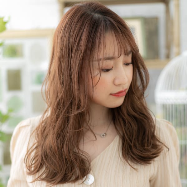 大人ハイライトで小顔♪外国人風ウェーブ巻き　美魔女