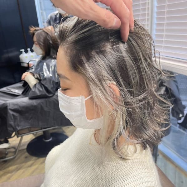 インナーカラー イヤリングカラー 春カラー 