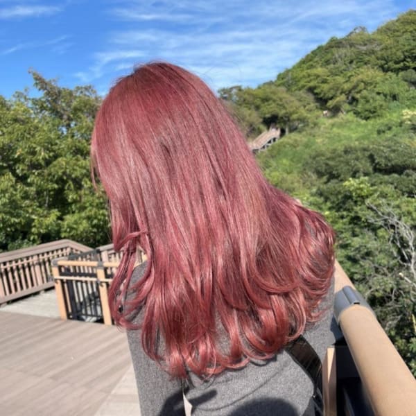 ピンク ショコラアッシュ ヘルシースタイル ふんわりカール