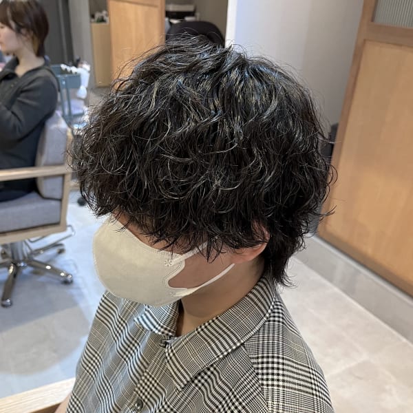 ウルフ×波巻きパーマ