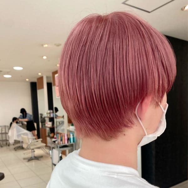 黒髪卒業 ピンクベージュダブルカラー