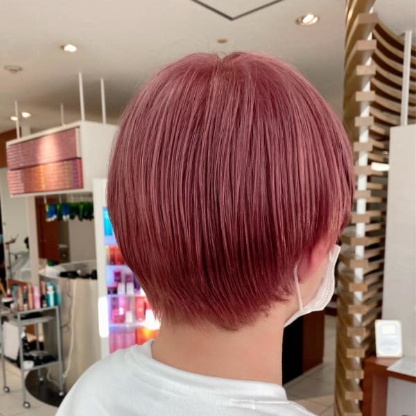 【黒髪卒業】 ピンクベージュダブルカラー