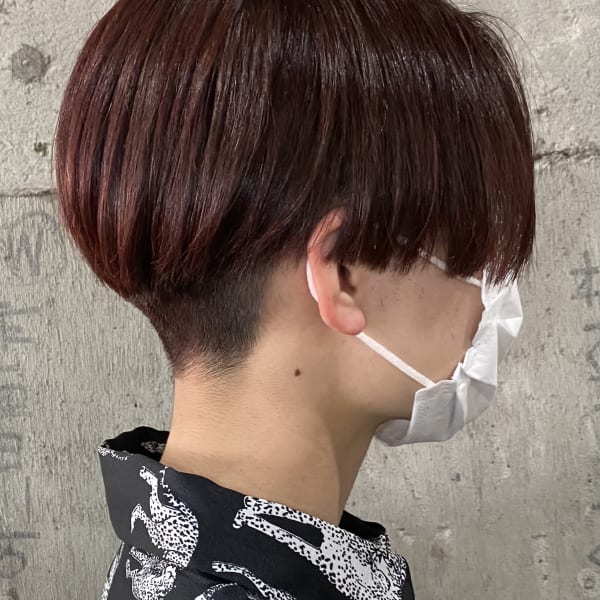 オフブラック/イメチェン/ショートボブ/ぱっつん前髪/黒髪	