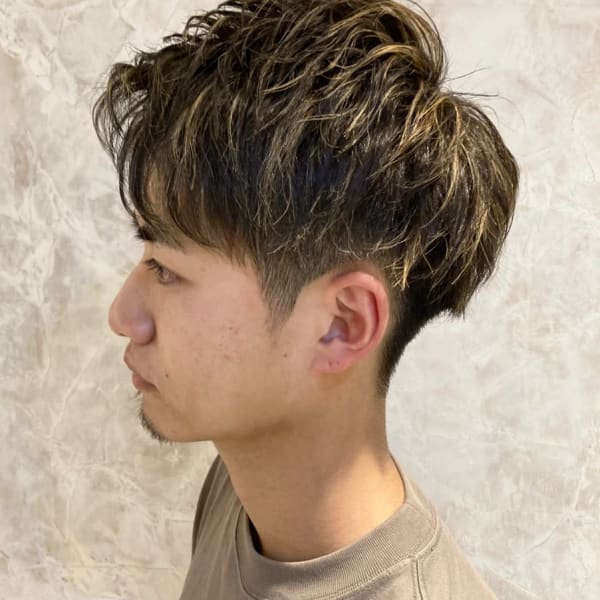 *アップバング ハイライト 束感ショート*