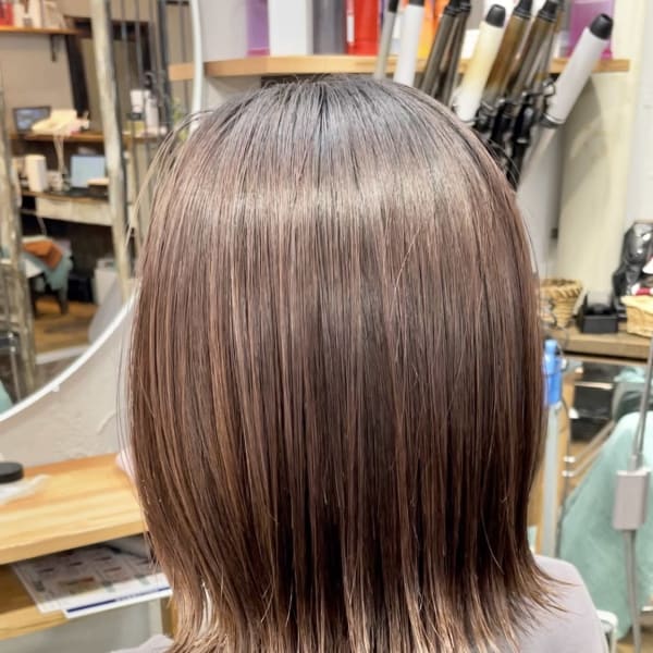 ぱつっと切りっぱなしボブヘア|髪質改善酸性縮毛矯正専門店CUORE