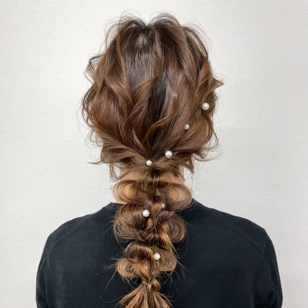 編みおろしヘア