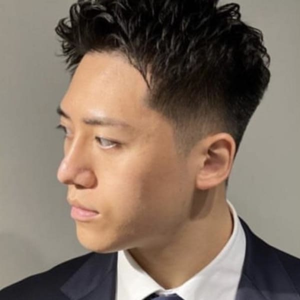 日本橋大人メンズビジネスショート　アイロンパーマ
