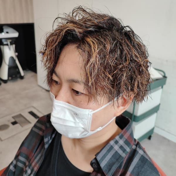 ツイストセンターパート＆ハイライト