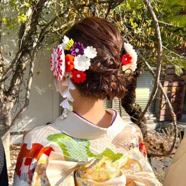 成人式　　振袖　ヘアアレンジ　アップスタイル