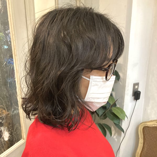 大人クールなハードパーマくるくるスパイラルミディ梅ヶ丘美容室