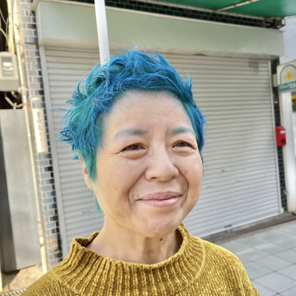 ブルーとグリーンのMIXカラー@ショート