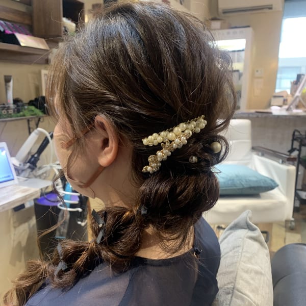 お呼ばれアレンジ☆サイド編みおろし