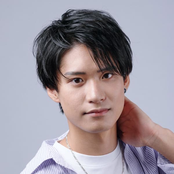 黒髪アッシュ×マッシュウルフ|EARTH coiffure beauté 長野稲田店