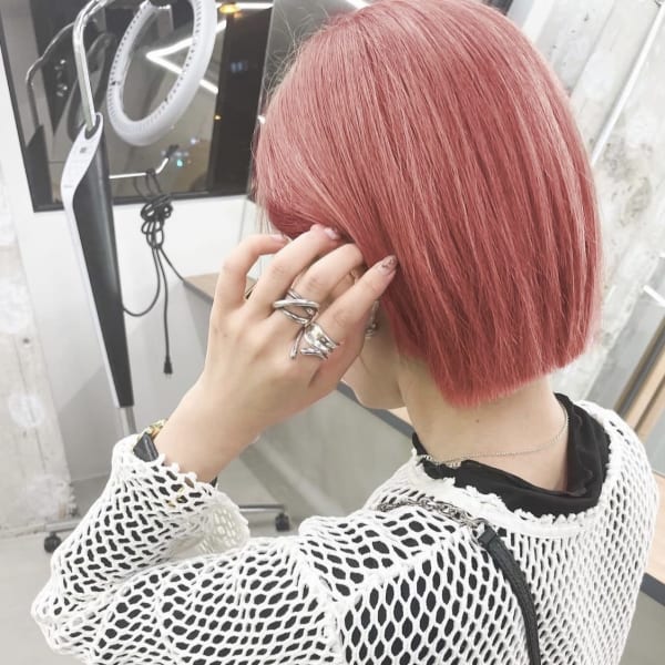 ◆ダブルカラー/ピンクベージュ/ペールピンク/切りっぱなし