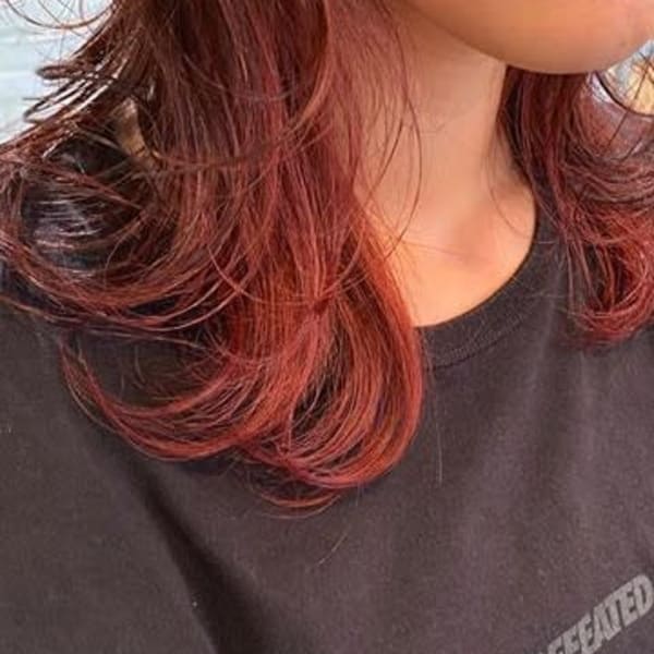 ◆インナーカラー/ブラッドオレンジ/ウルフスタイル/TOKI|【全席個室サロン】NUMBER 天王寺【ナンバー】