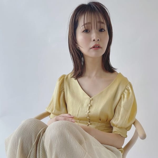 外ハネ×ベージュ|RECIEL多治見店