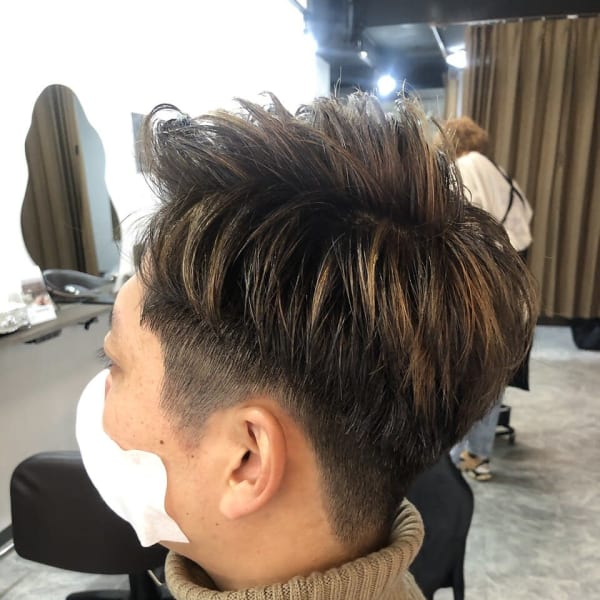 メンズグレイヘア、コントラストハイライト|bouquet HAIR&SPA