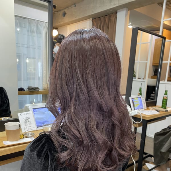 ロングレイヤー・ピンクグレージュ