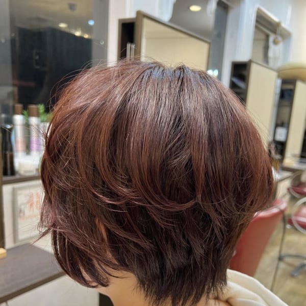 ふんわりショート×ピンクブラウン【sonata 北千住】