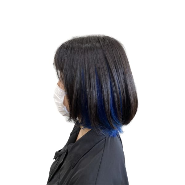 インナーカラー　ブルー