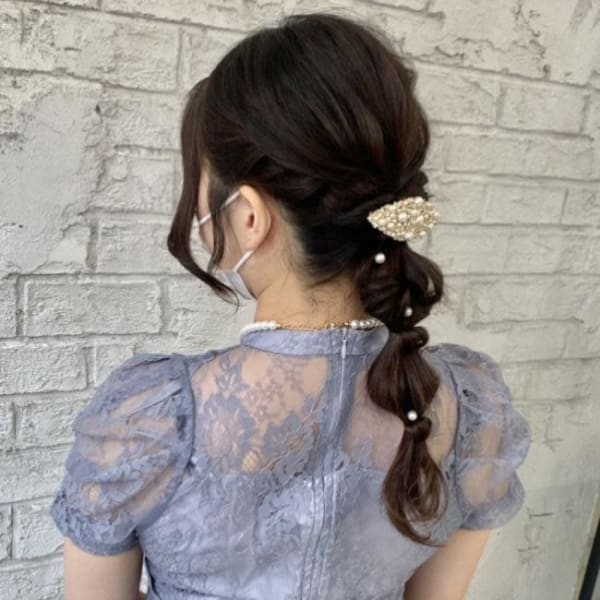 ヘアセット 編みおろしヘア 池袋 6024