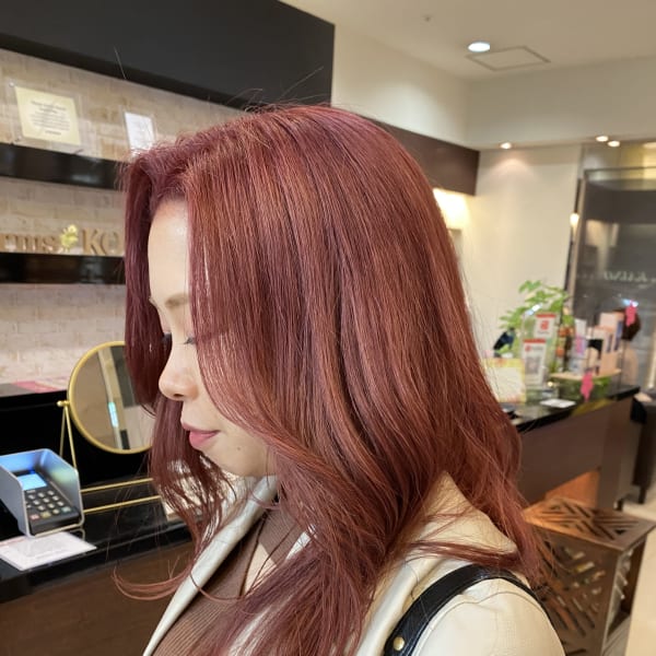 透明感ピンクヘアカラー　PINK トレンドヘアカラー　