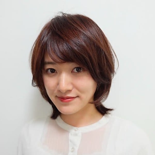 ワンカールのパーマをプラスしたショートウルフヘア