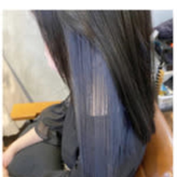 ◆インナーカラー/ネイビーブルー/ケアブリーチ/ケラスターゼ|【全席個室サロン】NUMBER 天王寺【ナンバー】