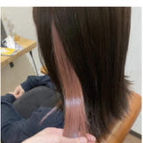 ◆インナーカラー/ピンクベージュ/ケアブリーチ/ケラスターゼ|【全席個室サロン】NUMBER 天王寺【ナンバー】