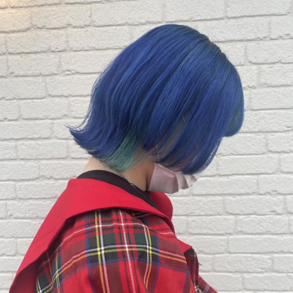 ブルー×インナーエメラルドグリーン