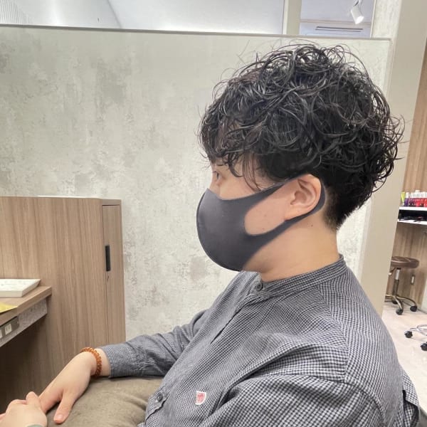 個性派マッシュショート×パーマ