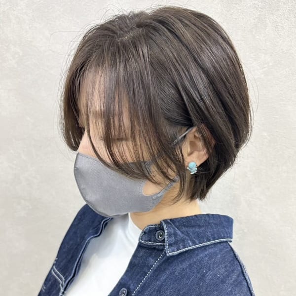 ひし形ショートボブ×ショコラアッシュ