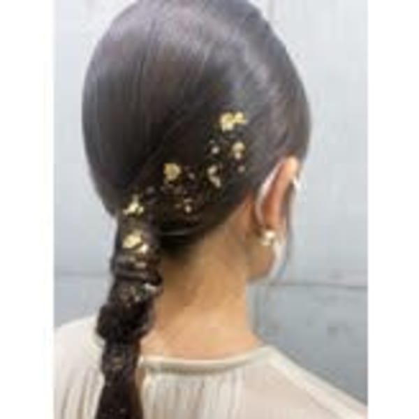 タイト編み下ろし×金箔