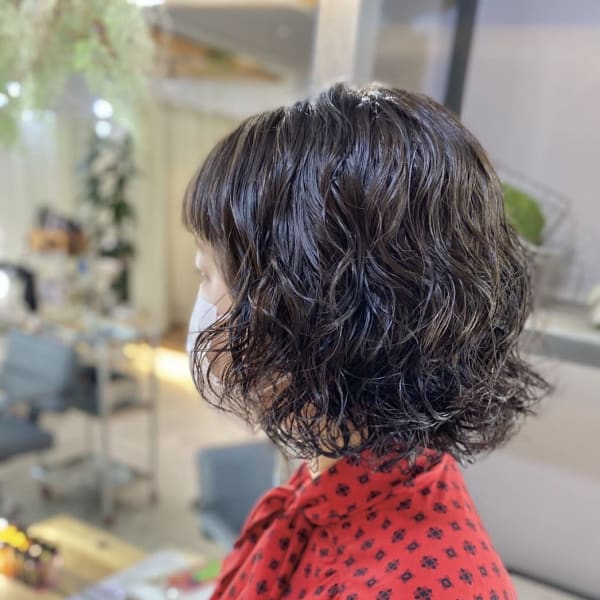 パーマ/ボブ/暗髪