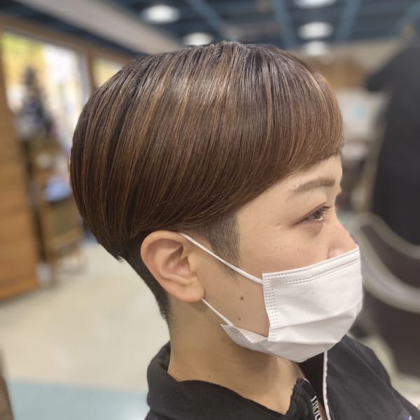 マッシュショート　レッドブラウンカラー　トリートメント|GORO 毘沙門店