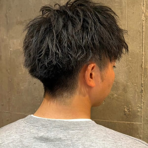 ビジネス束感　ツイストパーマ
