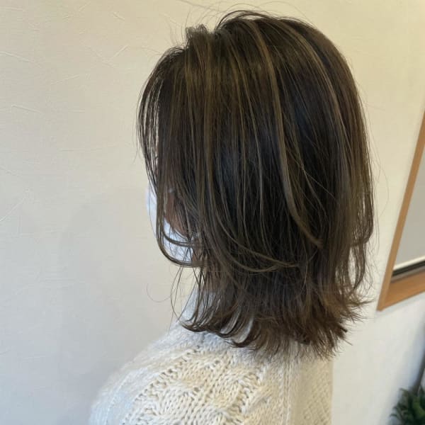 大人可愛い/外はねボブ/バレイヤージュ