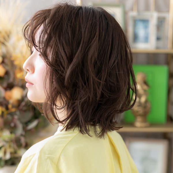 シースルーバングくせ毛風小顔くびれミディ リラクシー