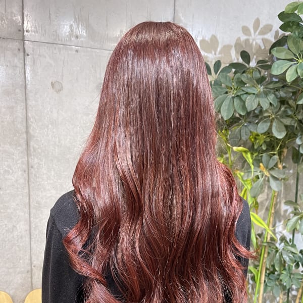 ブリーチなし 明るめからトーンダウンピンクカラー