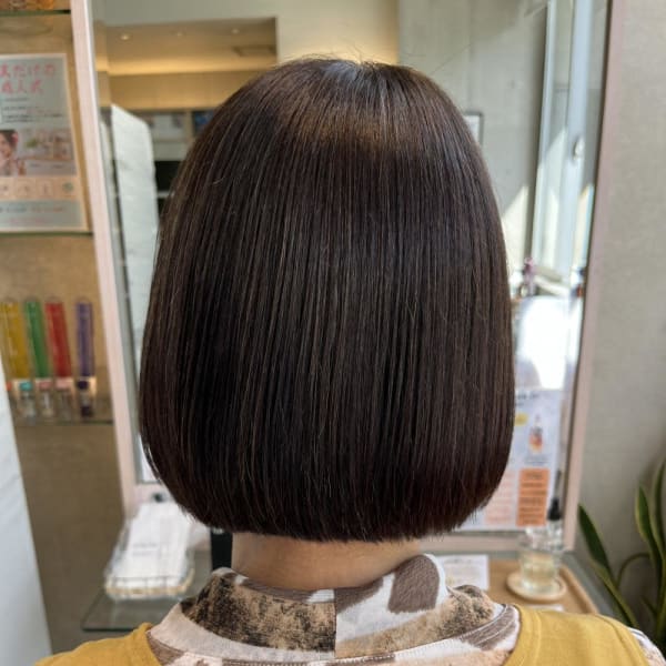 縮毛矯正してミニボブ