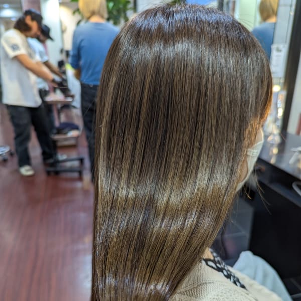 ダメージさせないカラー ツヤツヤサラサライルミナカラー|powder hair luminity