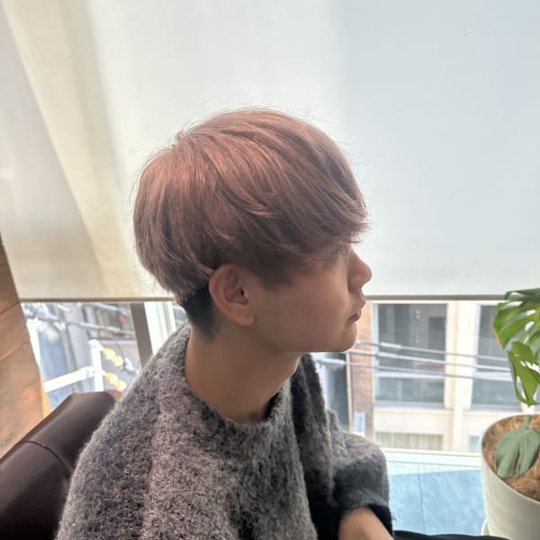 ピンクベージュ/メンズマッシュ/天神メンズカット/天神美容室