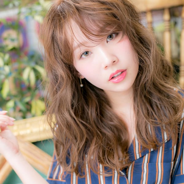 くせ毛風☆透け感ヌーディウェーブセミディ シルキー